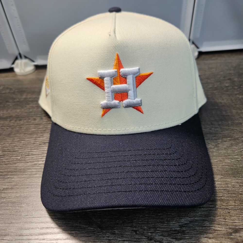 Houston Astros New Era 9FORTY A-Frame Snapback 2017 World Series Patch Cream